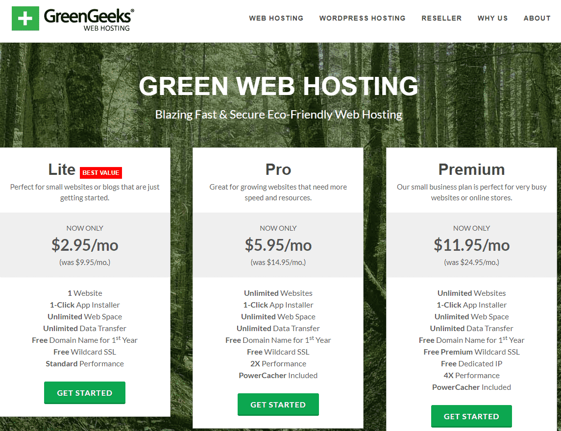 greengeeks hosting plans