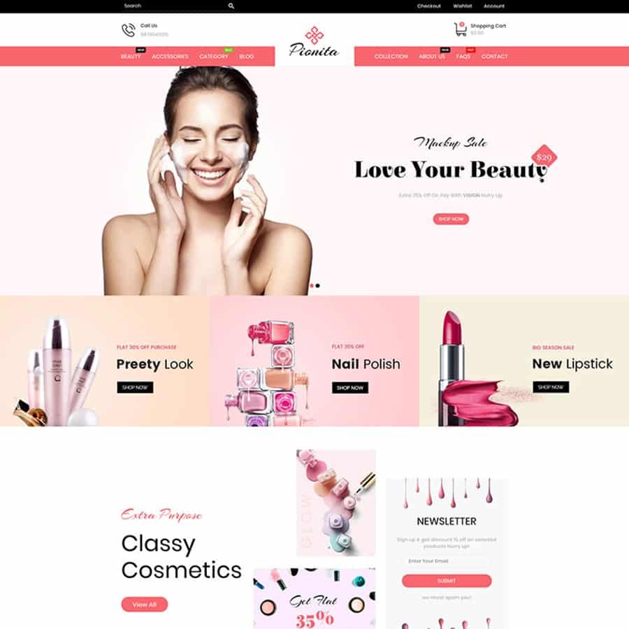 Pionita Cosmetics Shopify Theme