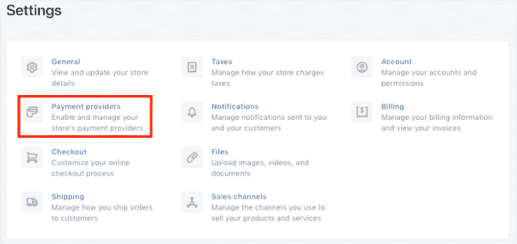 payment providers shopify store