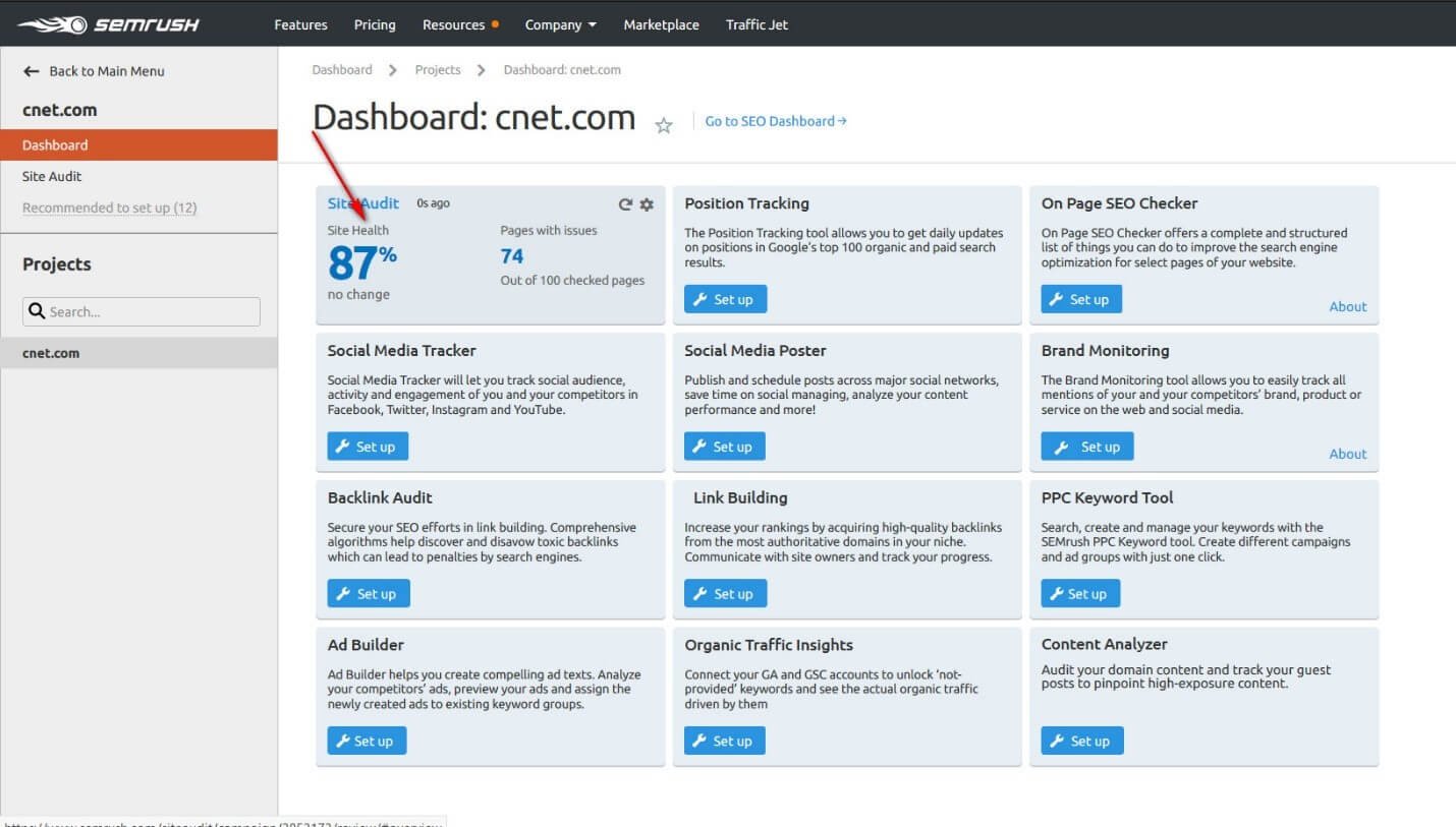 Audit Semrush Dashboard 9