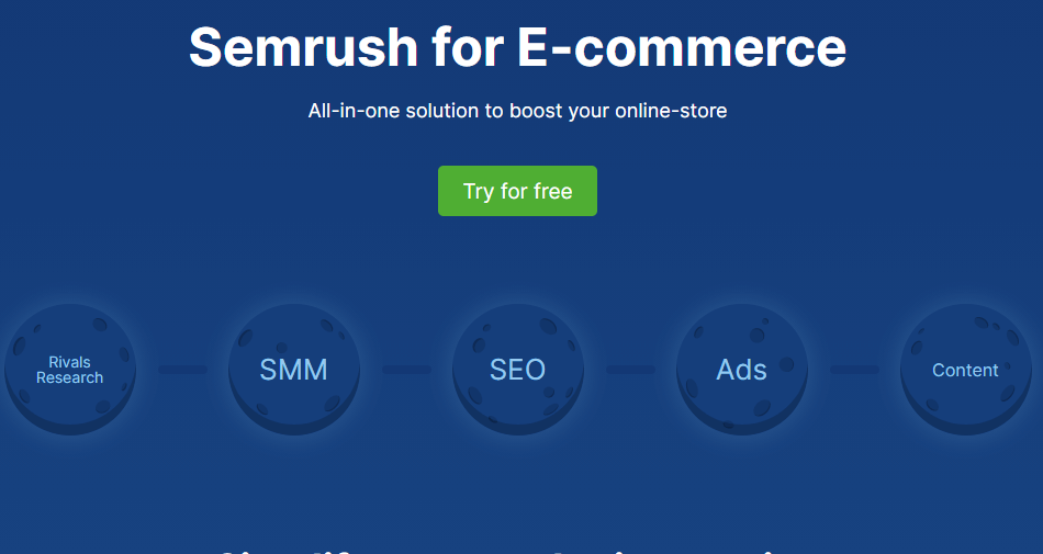 SemRush for ecommerce .