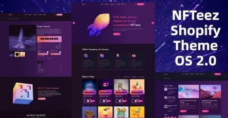 NFTeez - NFT Shopify 2.0 Theme For Selling Digital Assets