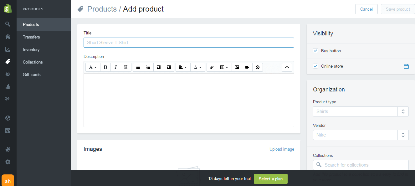 Add Shopify products in wordpress
