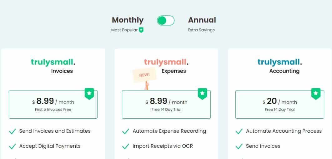 TrulySmall Accounting Pricing Structure