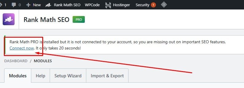 Connect Rankmath to you account Connect Rankmath to you account