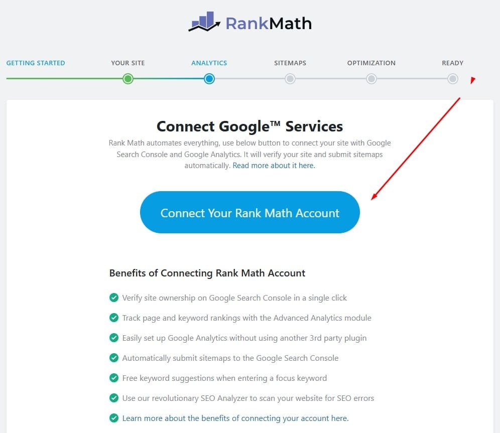 Ran Math Analytics Set up RankMath Analytics Set up